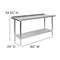 Flash Furniture 60"W Stainless 18 Gauge Work Table - Undershelf NH-WT-2460BSP-GG - alternate 3
